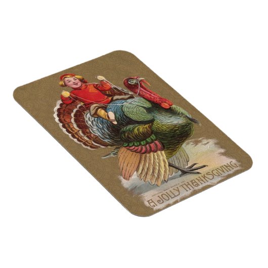 感謝祭トルコおもしろいヴィンテージ挨拶 マグネット (右側)