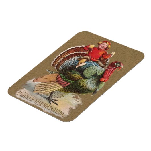 感謝祭トルコおもしろいヴィンテージ挨拶 マグネット (左側)