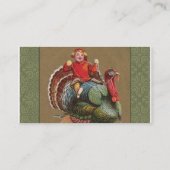 感謝祭トルコおもしろいヴィンテージ挨拶 名刺 (裏面)