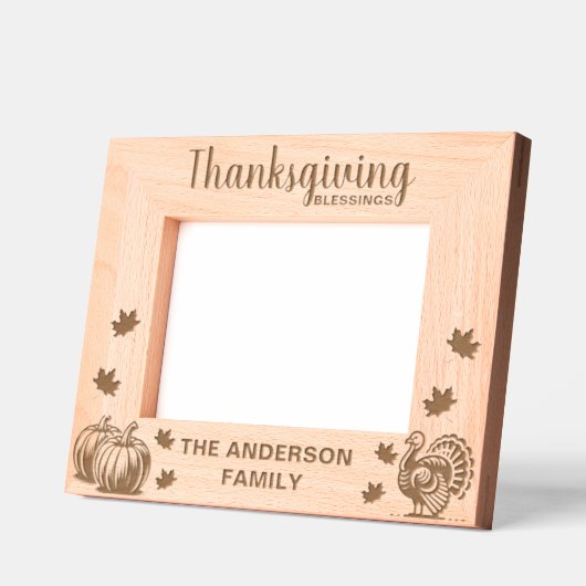 感謝祭トルコかぼちゃ離れのカスタム レーザー彫刻フレーム (左)