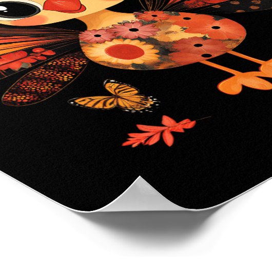 感謝祭トルコかわいいコケット弓ガールキッドウォム ポスター (角)