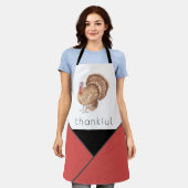 感謝祭トルコかわいい幾何学的カラーブロック エプロン (着用した状態)