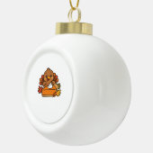 感謝祭トルコとカボチャのパイ必須T-S セラミックボールオーナメント (右)