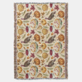 感謝祭トルコとカボチャの収穫パターン スローブランケット (正面縦)