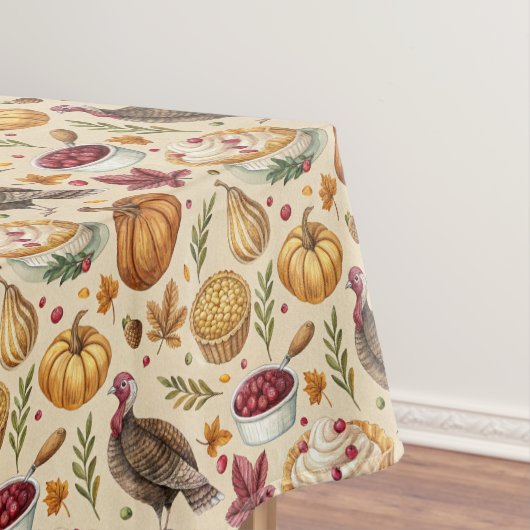 感謝祭トルコとカボチャの収穫パターン テーブルクロス (インサイチュ)