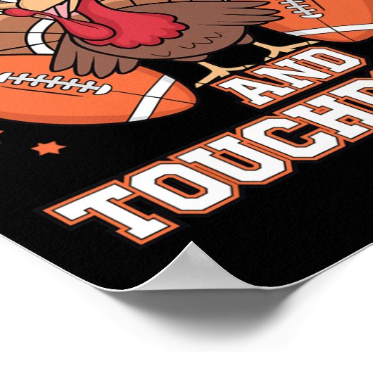 感謝祭トルコとタッチダウンズサッカーメンズキ ポスター (角)