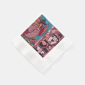 感謝祭トルコとピラグラムナプキン 縁ありカクテルナプキン (角)