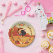 感謝祭トルコと秋収穫 ペーパープレート (パーティー)