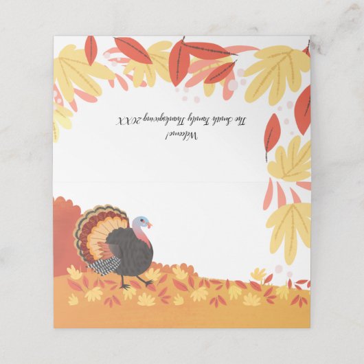 感謝祭トルコと紅葉座席表 プレイスカード (外部開封)