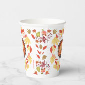 感謝祭トルコと紅葉紙カップ 紙コップ (右)