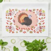 感謝祭トルコと紅葉 キッチンタオル (折り畳み)