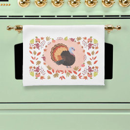 感謝祭トルコと紅葉 キッチンタオル