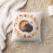 感謝祭トルコと紅葉 クッション (ブランケット)