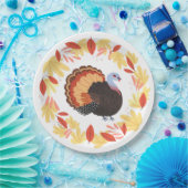 感謝祭トルコと紅葉 ペーパープレート (パーティー)