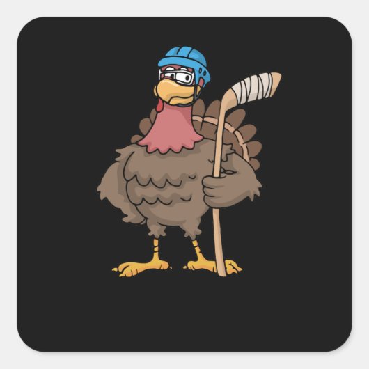 感謝祭トルコのアイスホッケーギフトトルコ スクエアシール (正面)