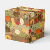 感謝祭トルコのカボチャ秋の収穫模様 フェイバーボックス (裏面サイド)