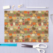 感謝祭トルコのカボチャ秋の収穫模様 薄葉紙 (クラフト)