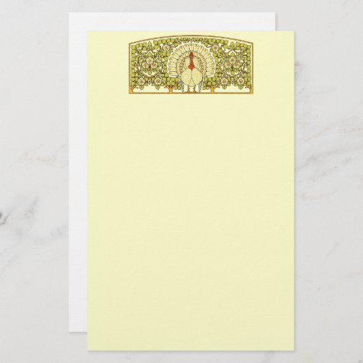 感謝祭トルコのグリーティングカード 便箋 (正面/裏面)