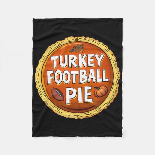 感謝祭トルコのサッカーカボチャのパイの食べ物スポール フリースブランケット (正面)