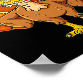 感謝祭トルコのサッカー選手のおもしろい少年の女の子 ポスター (角)