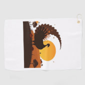 感謝祭トルコのシルエット – サンセットハーベストSc ゴルフタオル (横)