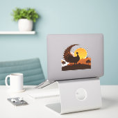 感謝祭トルコのシルエット – サンセットハーベストSc シール (デスク上のノートパソコン)