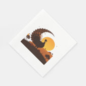 感謝祭トルコのシルエット – サンセットハーベストSc スタンダードランチョンナプキン (角)