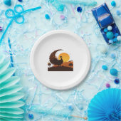 感謝祭トルコのシルエット – サンセットハーベストSc ペーパープレート (パーティー)