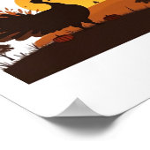 感謝祭トルコのシルエット – サンセットハーベストSc ポスター (角)