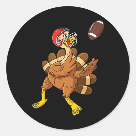 感謝祭トルコのワイドレシーバーサッカーボーイズKi ラウンドシール (正面)