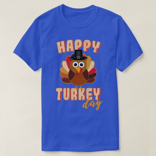 感謝祭トルコの日おもしろい感謝祭Happy Tシャツ (デザイン正面)