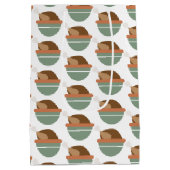 感謝祭トルコテーマパターンメディア抱き枕 ミディアムペーパーバッグ (裏面)