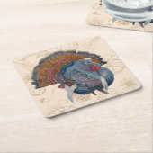 感謝祭トルコプレート スクエアペーパーコースター (アングル)