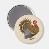 感謝祭トルコ丸い磁石 マグネット (正面/裏面)