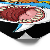 感謝祭トルコ乗馬サメおもしろい幼児ボーイズ ポスター (角)