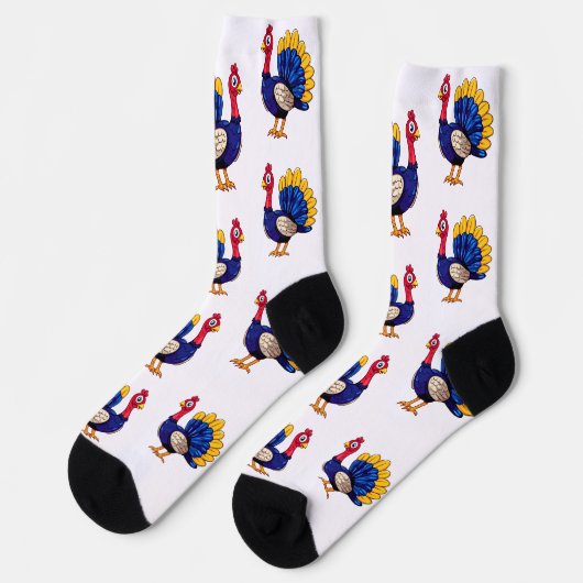 感謝祭トルコ地球に優しプレミアムクルーソック ソックス (左)