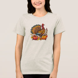 感謝祭トルコ女性のTシャツ トライブレンドＴシャツ