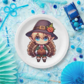 感謝祭トルコ小妖精や小人 ペーパープレート (パーティー)