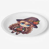 感謝祭トルコ小妖精や小人 ペーパープレート (アングル)