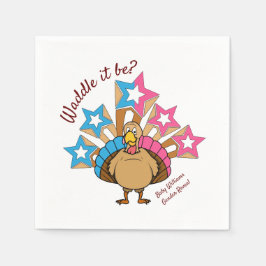 感謝祭トルコ性別の暴露 スタンダードカクテルナプキン