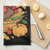 感謝祭トルコ感謝祭パイ秋家族 キッチンタオル (四つ折り)