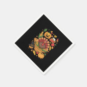 感謝祭トルコ感謝祭パイ秋家族 スタンダードカクテルナプキン (角)