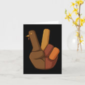 感謝祭トルコ手の平和サインおもしろい少年たち カード (黄色い花)