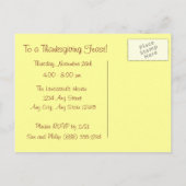 感謝祭トルコ招待されましたはがき インビテーションポストカード (裏面)