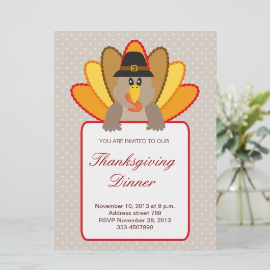 感謝祭トルコ招待状 招待状 (スタンド正面)