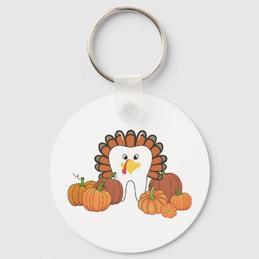 感謝祭トルコ歯科歯科用歯牙 キーホルダー (正面)