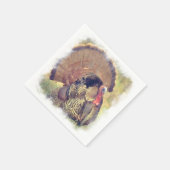 感謝祭トルコ水色ミックスメディア スタンダードカクテルナプキン (角)