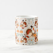 感謝祭トルコ秋のパターン コーヒーマグカップ (中央)