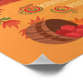 感謝祭トルコ秋ハーベストアートプリント ポスター (角)