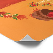 感謝祭トルコ秋ハーベストラウンドアートプリント ポスター (角)